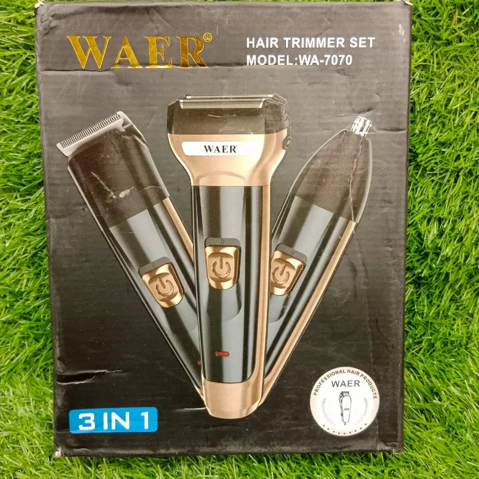 Waer WA-7070 3 in 1 Hair Trimmer Set.