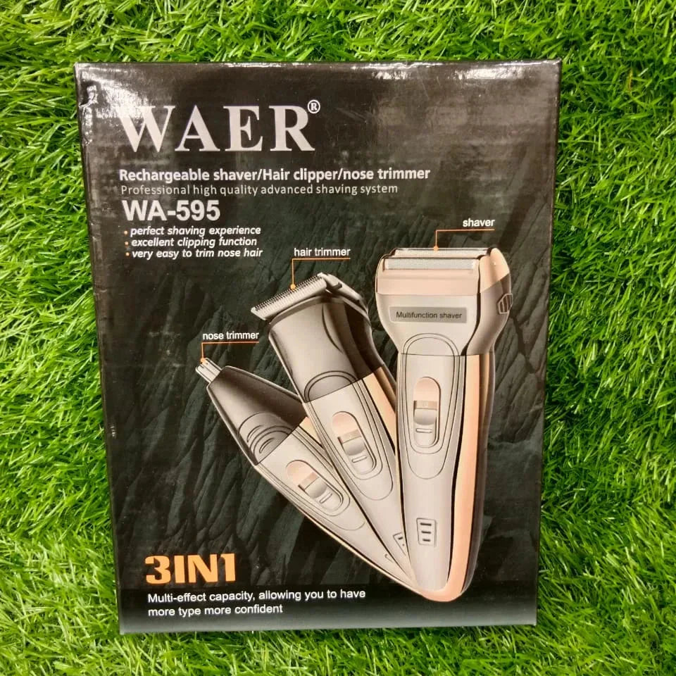 Waer WA-595 Rechargeable 3 in 1 Hair Trimmer