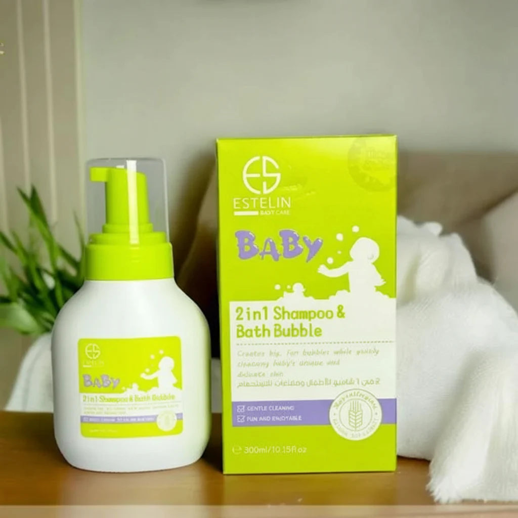 Estelin Baby 2 in 1 Shampoo And Bath Bubble For Gentle Cleaning - 300ml