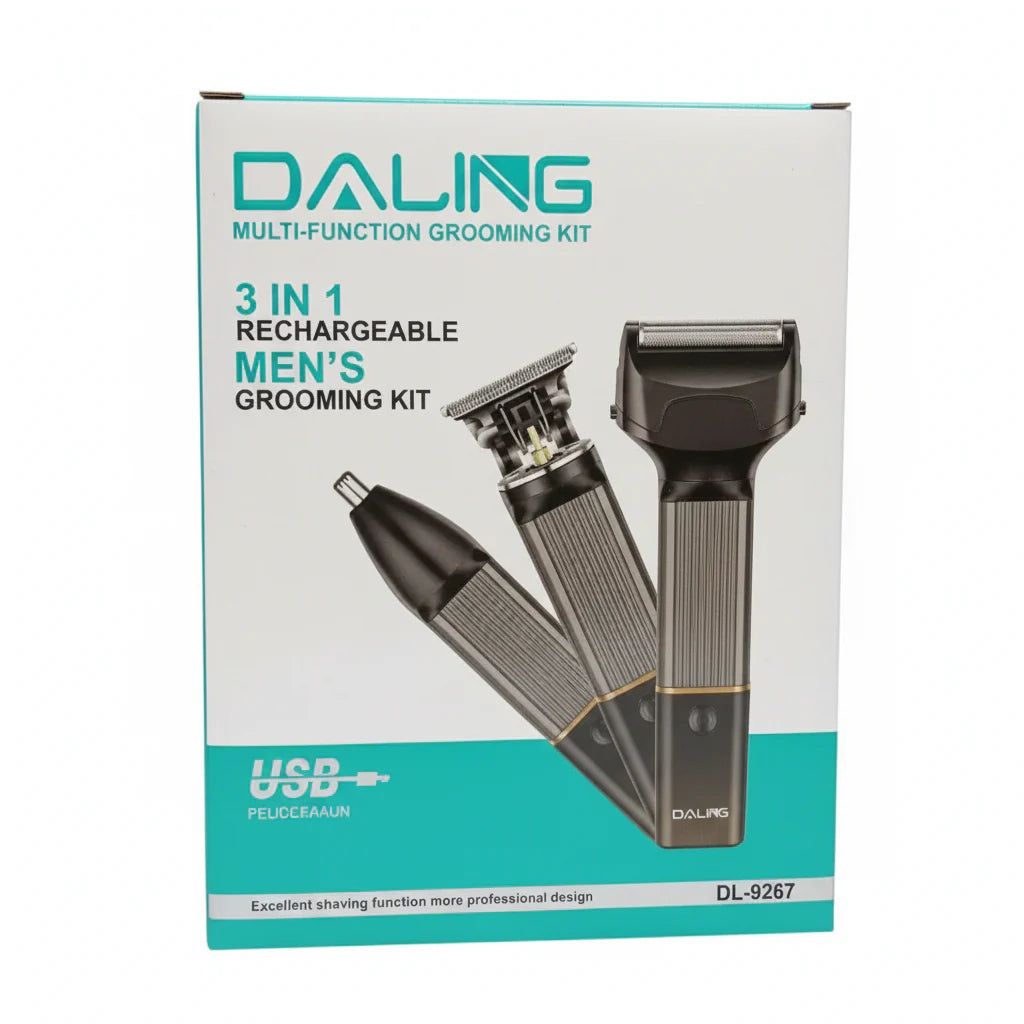 Daling Multi-Function Grooming Kit 3 in 1 Rechargeable Hair Clipper DL-9267