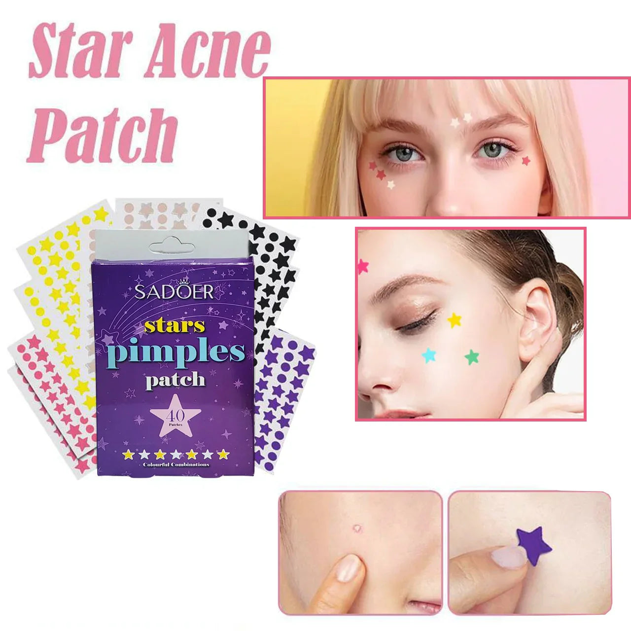 Sadoer Stars Pimple Patch - 40 Patches | Premium Skincare & Beauty Products in Pakistan
