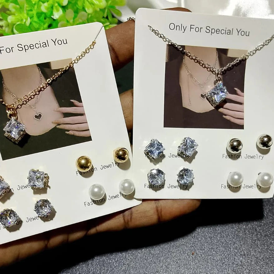 Locket & 4 studs set
