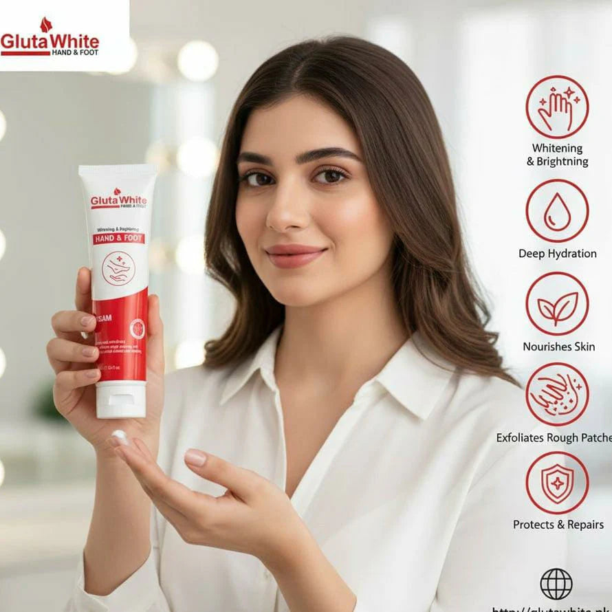 Gluta White Hand & Foot Whitening Cream - 100ml | Premium Skincare & Beauty Products in Pakistan