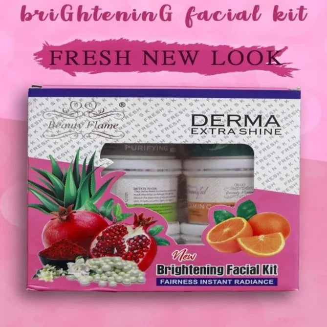 Derma Extra Shine New Brightening Facial Kit - 250g Each | Premium Skincare & Beauty Products in Pakistan