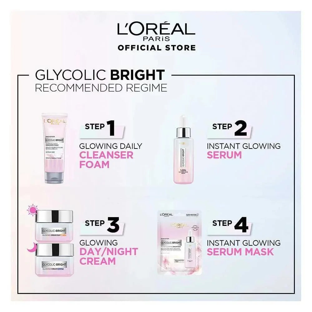 L'Oreal Paris Innovation Glycolic-Bright Glowing Daily Cleanser Foam - 100ml
