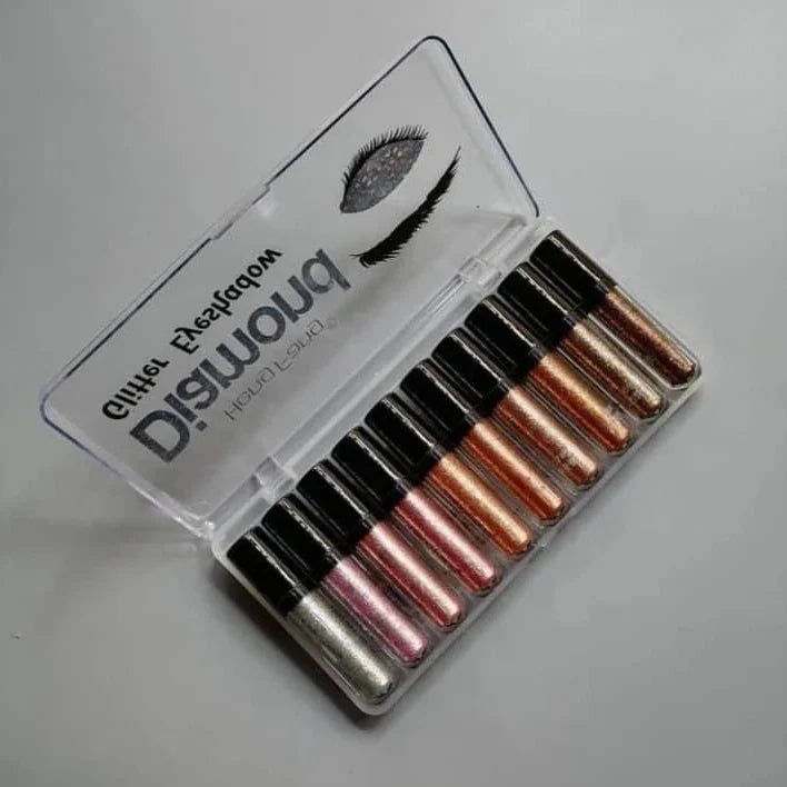 Heng Fang Diamond Glitter Liquid Eyeshadow - 10Pcs
