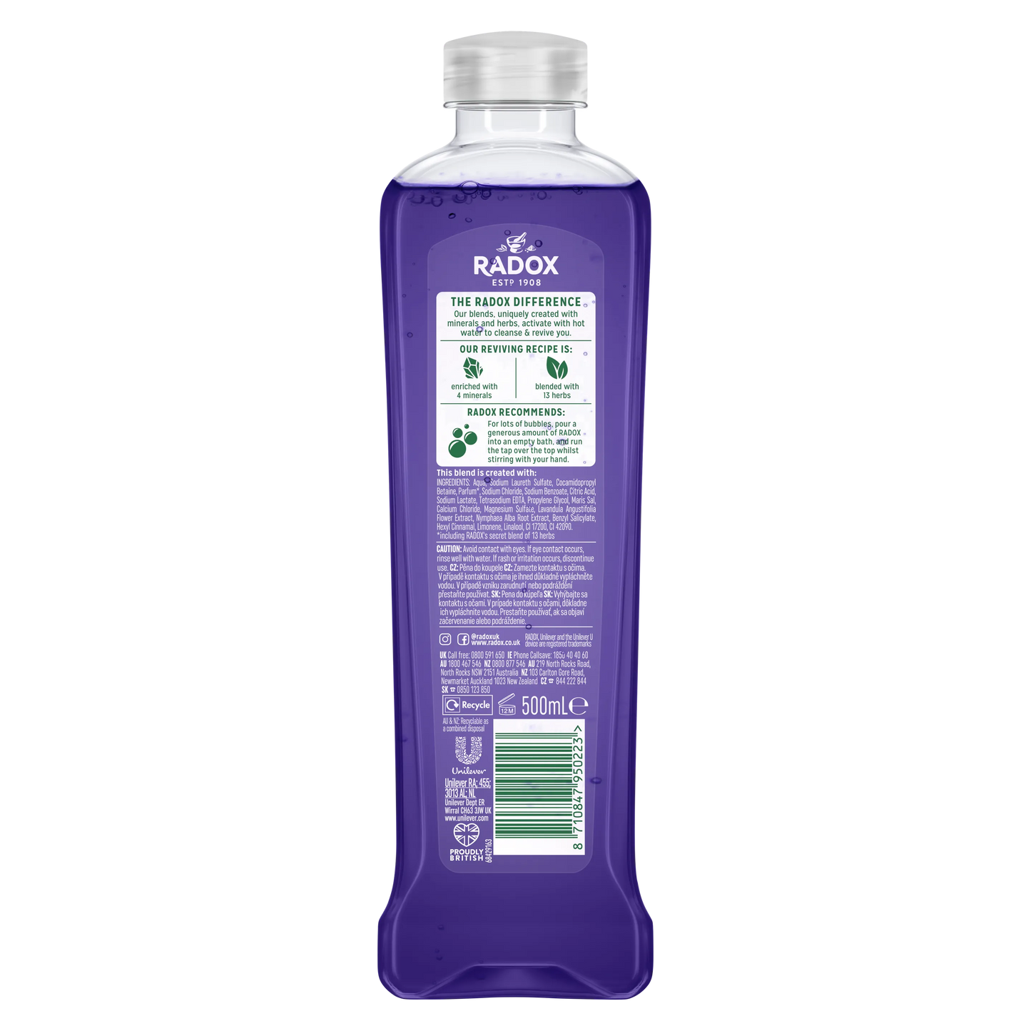 Radox Feel Relaxed Bath Soak with Lavender & Waterlily - 500ml