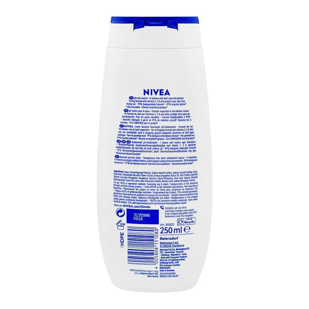 Nivea Creme Sensitive pH Skin Neutral Care Shower Cream – For Sensitive Skin – 250ml