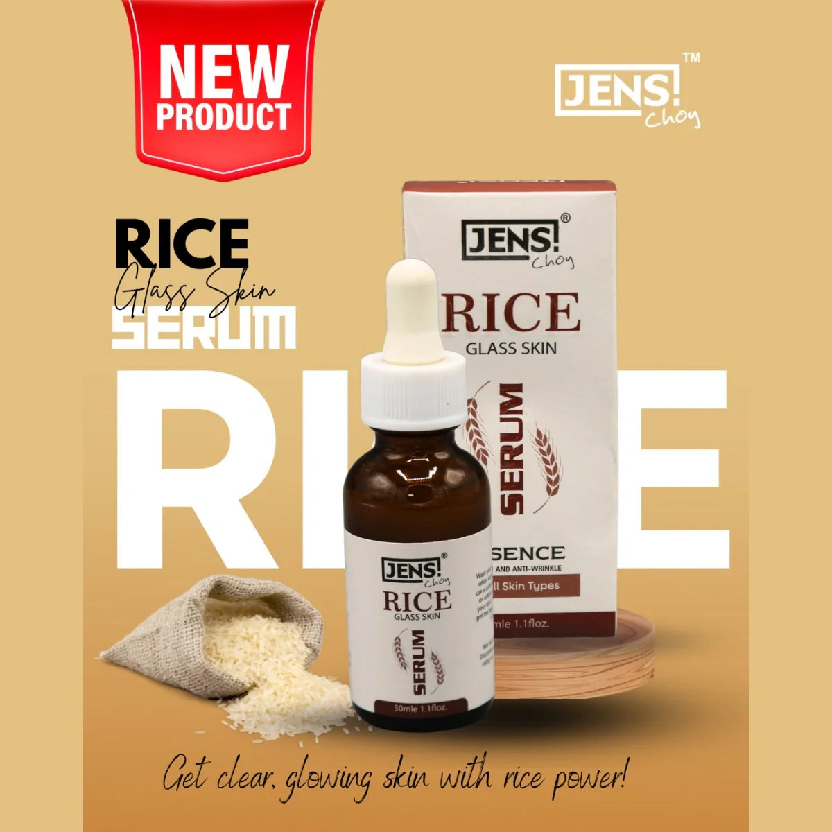 JENS CHOY Rice Glass Skin Serum - 30ml