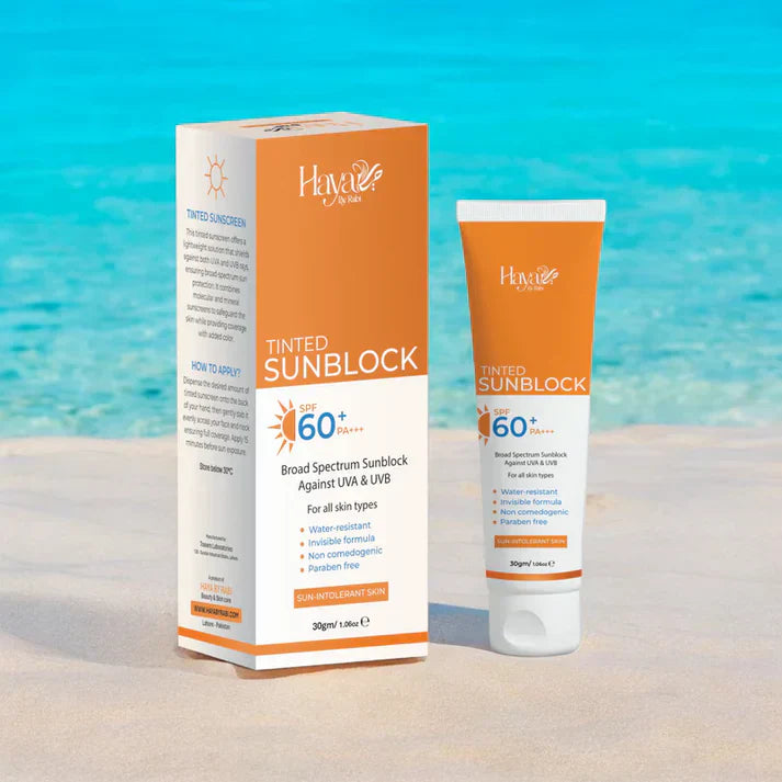 Haya By Rabi Tinted Sunblock SPF 60 – 30g | Premium Skincare & Beauty Products in Pakistan