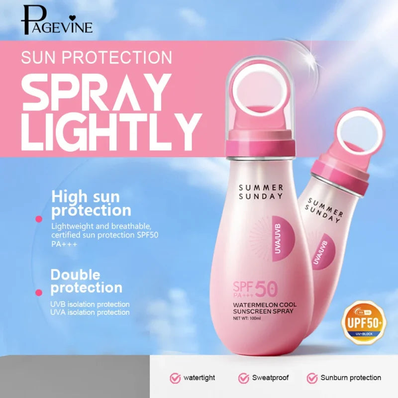 Page vine Watermelon Sunscreen Spray SPF50 PA+++ Waterproof & Sweatproof - 100ml