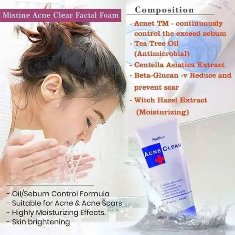 Mistine Acne Clear Facial Foam - 85ml | Premium Skincare & Beauty Products in Pakistan