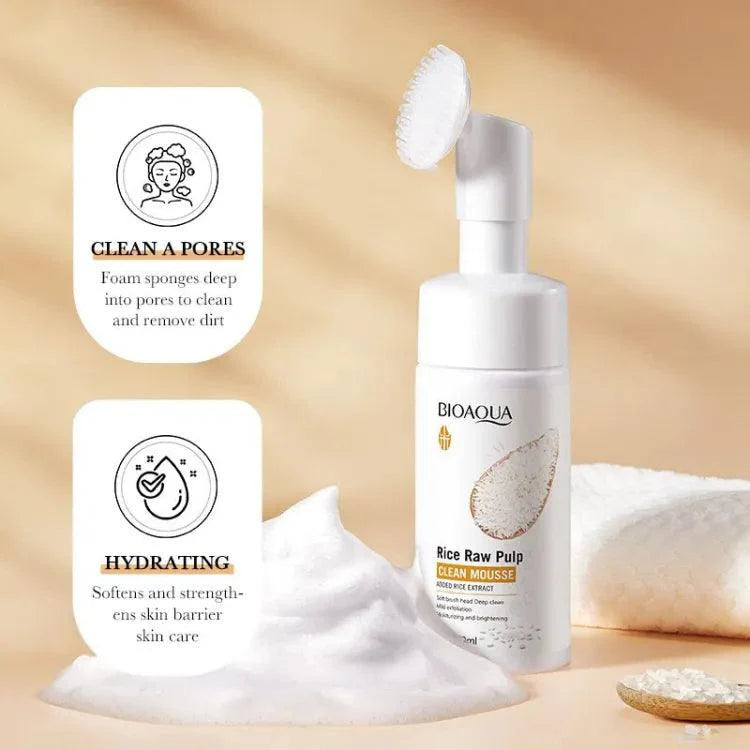 Bioaqua Rice Raw Pulp Deep Cleaning & Hydrating Mousse - 120ml