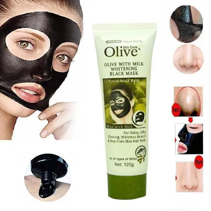 Olive with Milk Whitening Facial Black Charcoal Mask - 120g | Premium Skincare & Beauty Products in Pakistan