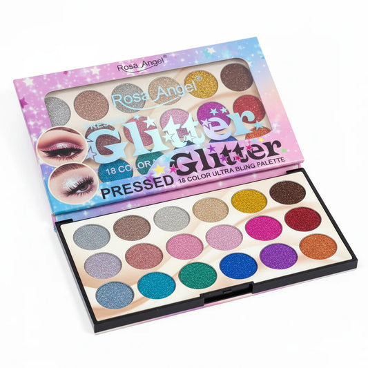 18 Colors Ultra Rosa Angel Eyeshadow Glitter Palette