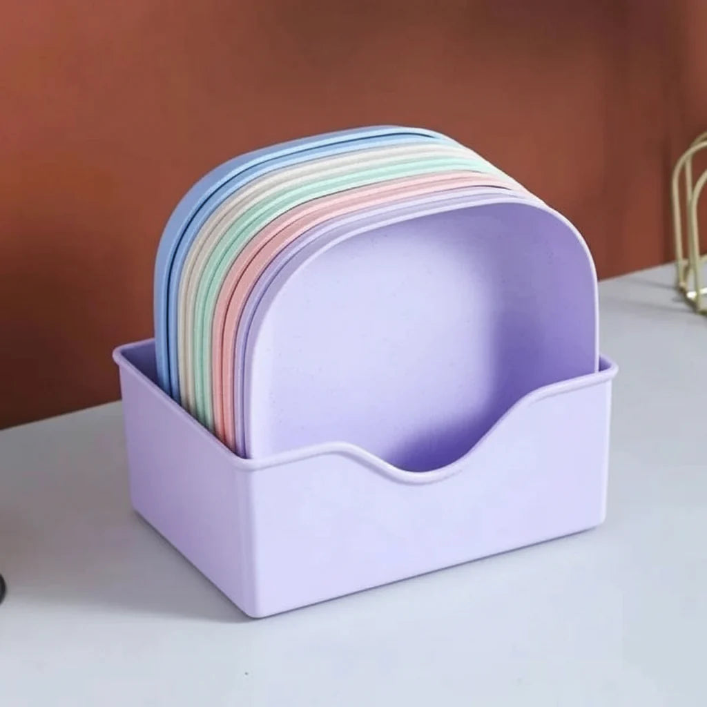10 Pcs Plates Set With Holder