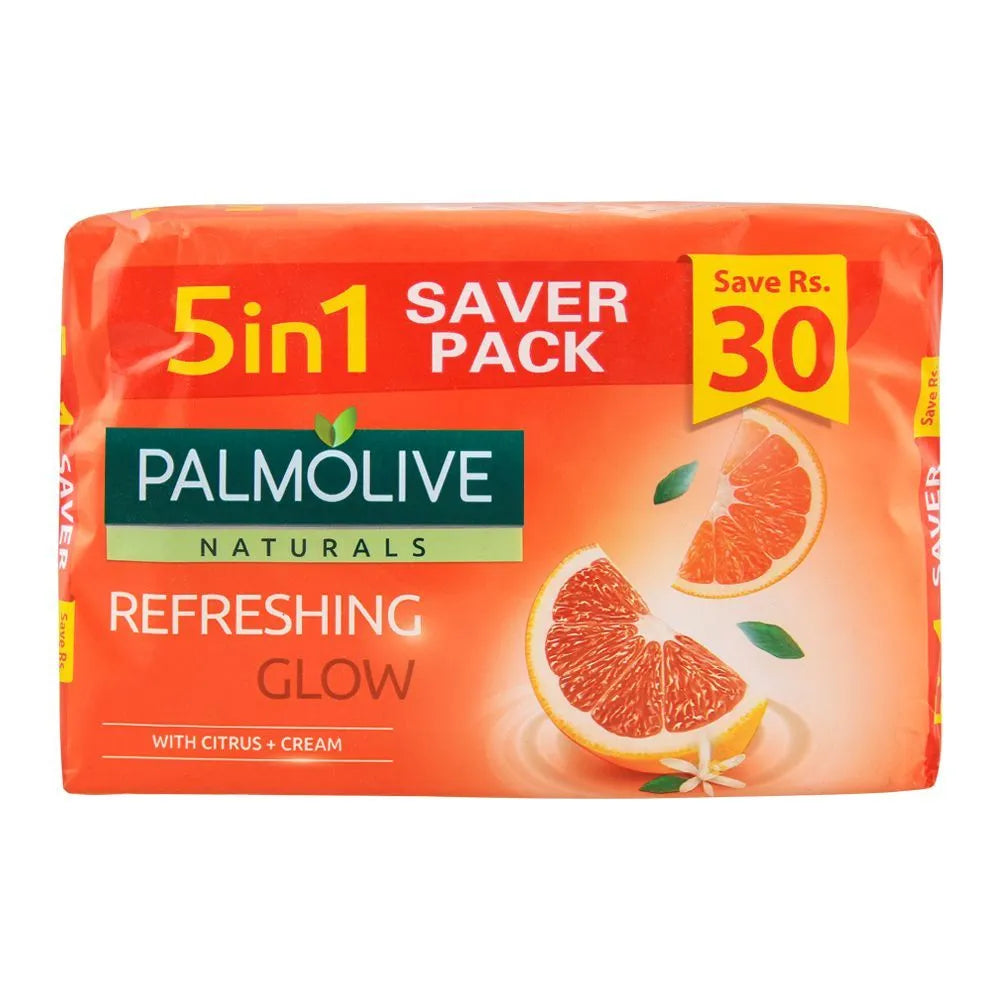 Palmolive Naturals Refreshing Glow Soap, 5-In-One Pack - 5x110g