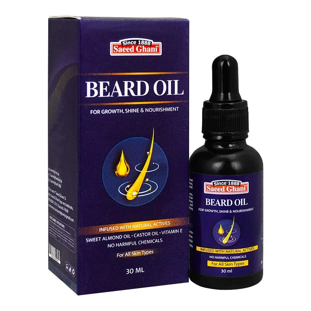 Saeed Ghani Beard Oil, For All Skin Types - 30ml | Premium Skincare & Beauty Products in Pakistan