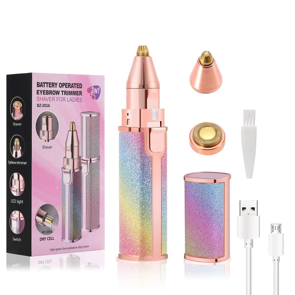 2-in-1 Rechargeable Facial & Eyebrow Hair Trimmer