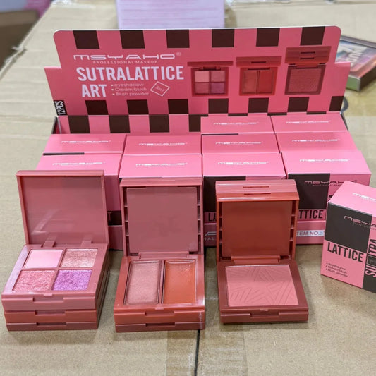 Msyaho 3 in 1 Eyeshadow, Cream Blush & Blush Powder Kit
