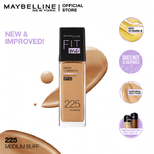 Original Maybelline New York Fitme Dewy & Smooth Liquid Foundation