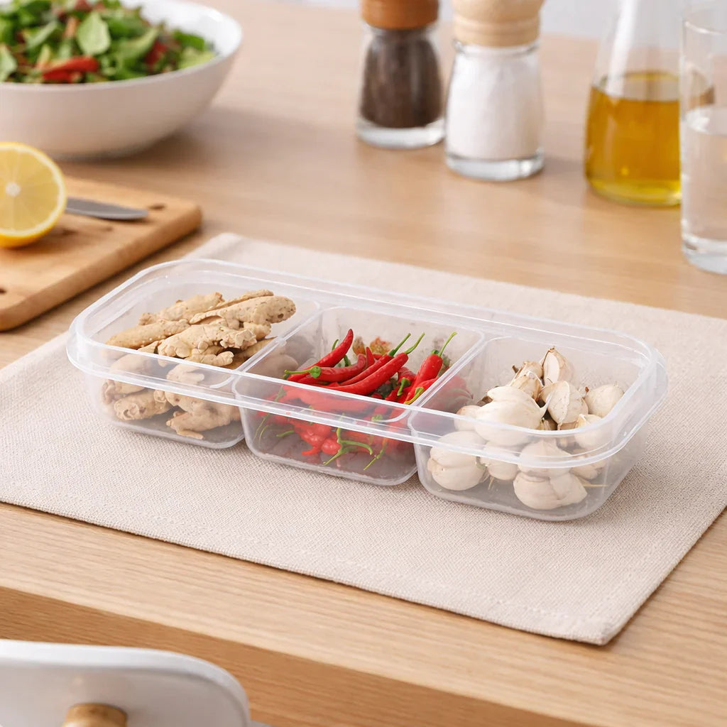 3 Compartment Storage Box with Soft Seal Lids