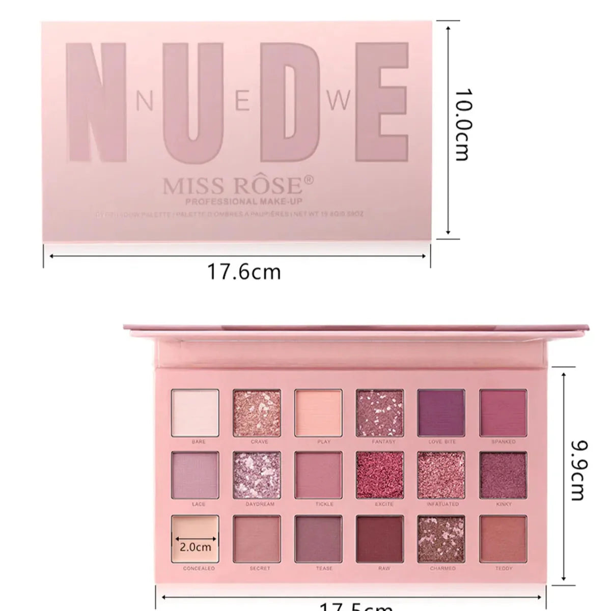 Miss Rose Matte Shimmer Pigmented Eyeshadow Palette - 18 Color