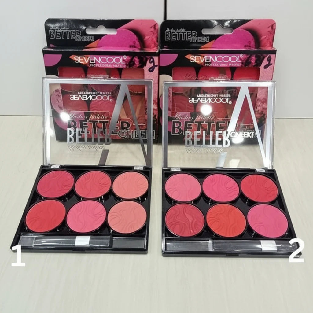 Seven Cool Better Cheek Blusher Palette - 6 Colors