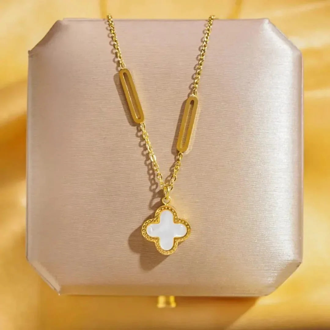Stainless Steel Clover Double Side Chain Locket – Each
