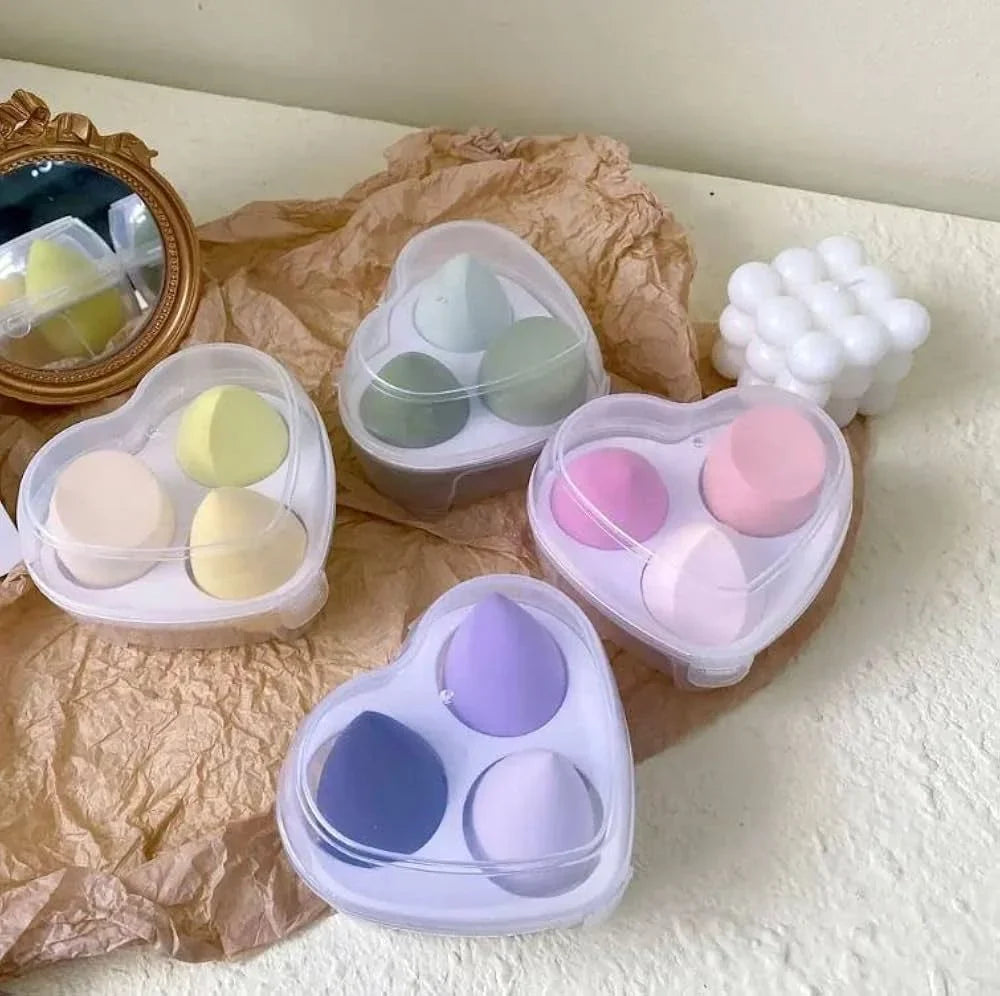 Romantic Charm Beauty Blender Makeup Sponge Set - 3 Pcs