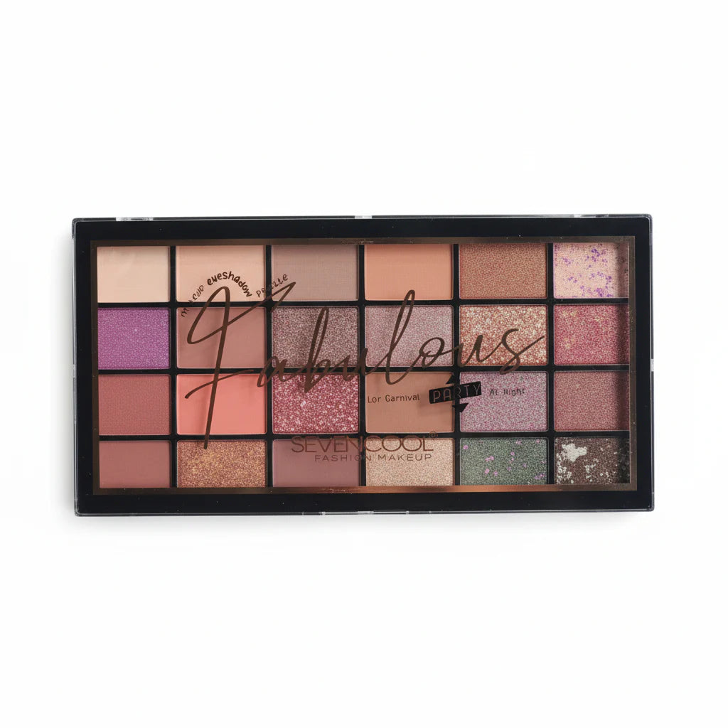 Seven Cool Matte & Glitter Fabulous Eyeshadow Palette - 24 Colors