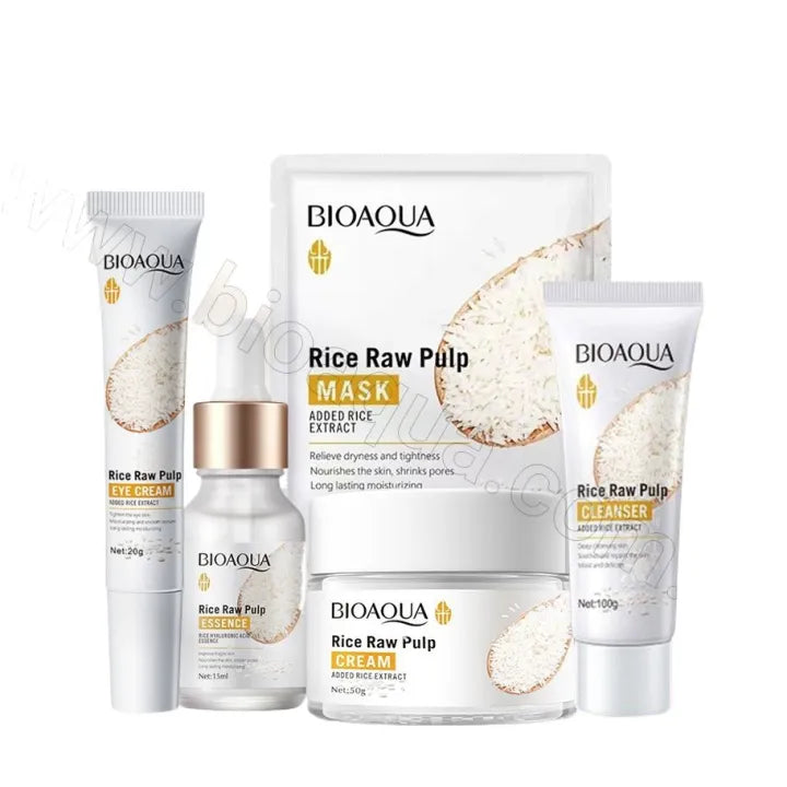 BIOAQUA Pack of 5 Rice Glow & Glowing Skincare Series | Premium Skincare & Beauty Products in Pakistan