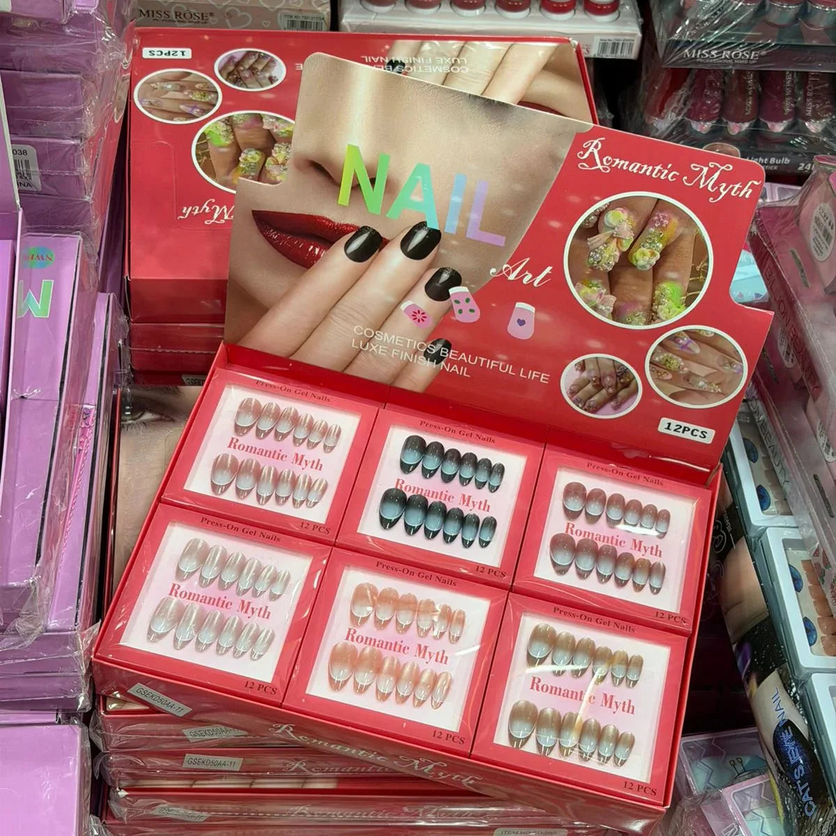 Romantic Myth Nail Art  Press On Gel Nails - Each Box 12Pcs