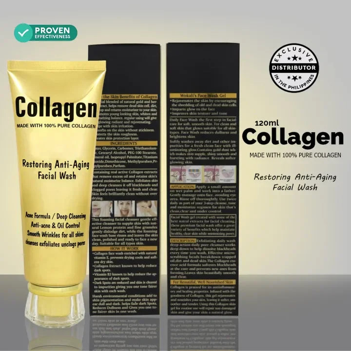 Wokali Collagen Anti‑Aging & Anti‑Acne Facial Wash - 120ml | Premium Skincare & Beauty Products in Pakistan