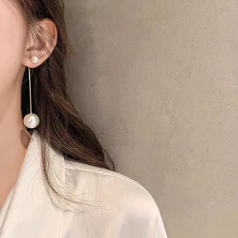 Two In One Pearl Drop Earrings