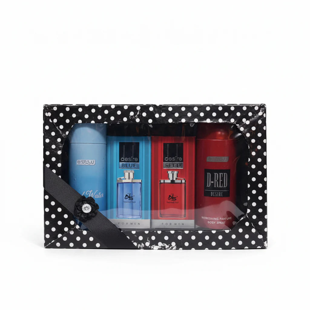 4Pcs Signature Fragrance Gift Set – Body Spray & Perfume Combo