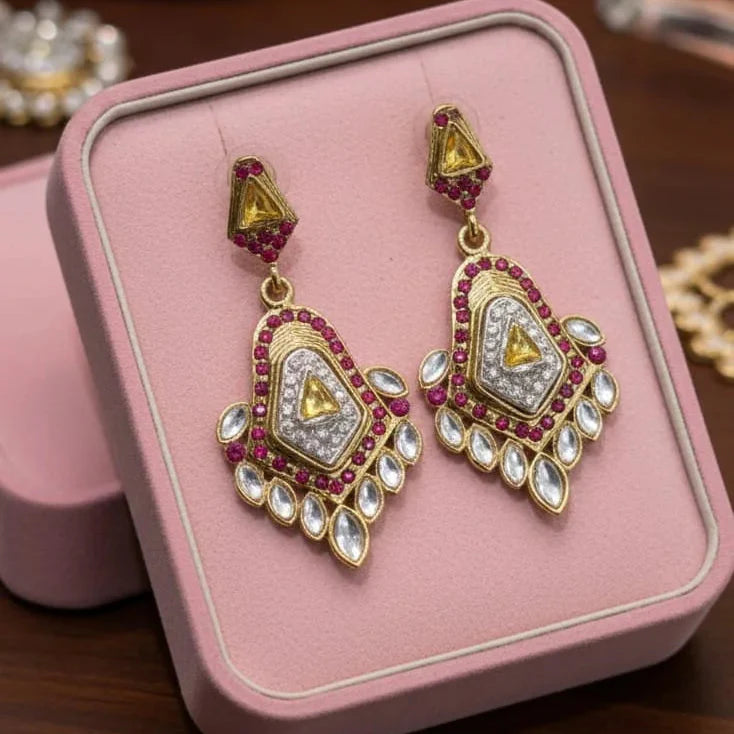 Rajwari + Kundan + Stone Earring Mix Collection