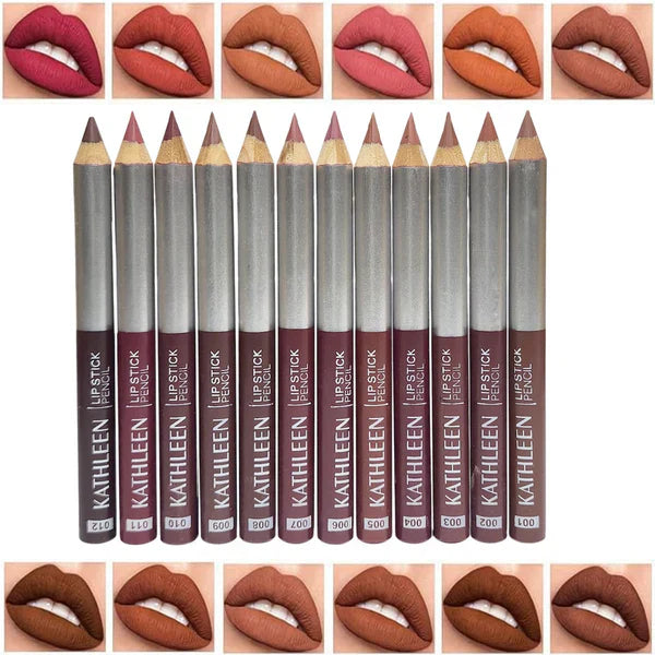 3 In 1 New Makeup Deal Kathleen 6 pcs Lip Liner Pencil +Sunisa 6pcs Nail Polish+96 pcs Fake Nails