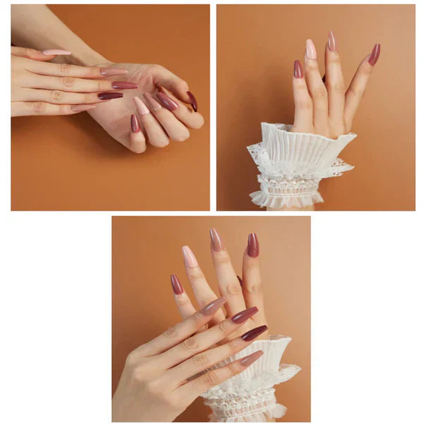3 In 1 New Makeup Deal Kathleen 6 pcs Lip Liner Pencil +Sunisa 6pcs Nail Polish+96 pcs Fake Nails