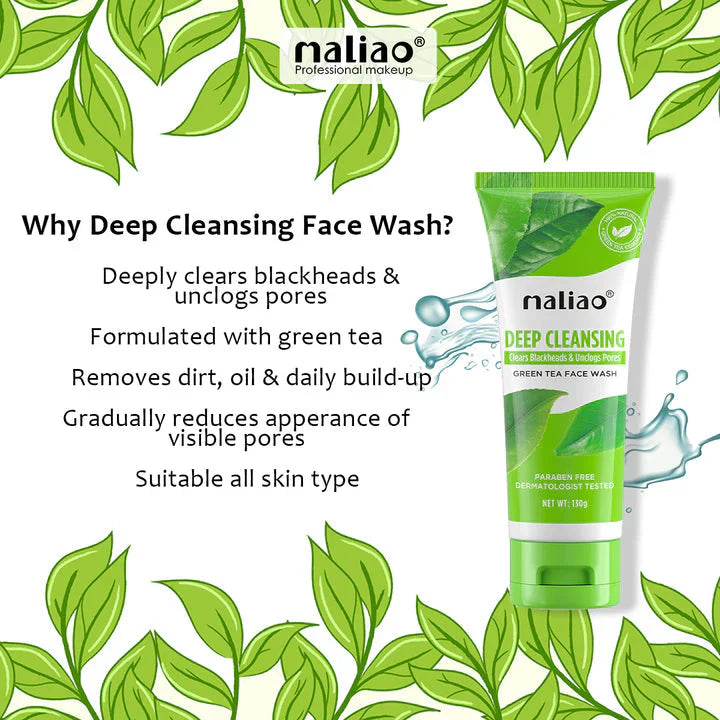 Maliao Deep Cleansing Green Tea Face Wash -130g