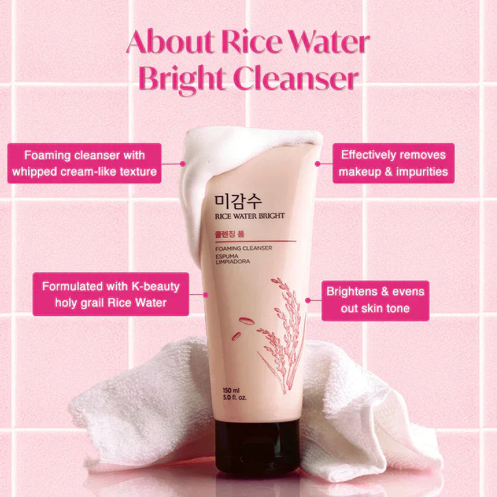 The Face Shop - Rice Water Bright Cleansing Foam 150ml | Premium Skincare & Beauty Products in Pakistan