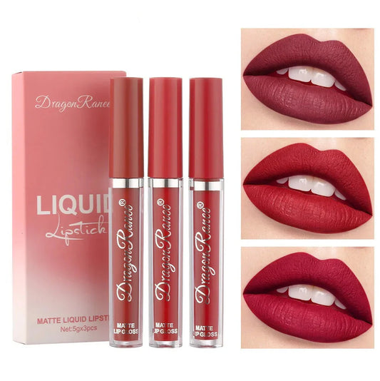 3 Pcs Dragon Ranee Matte Lipgloss Set