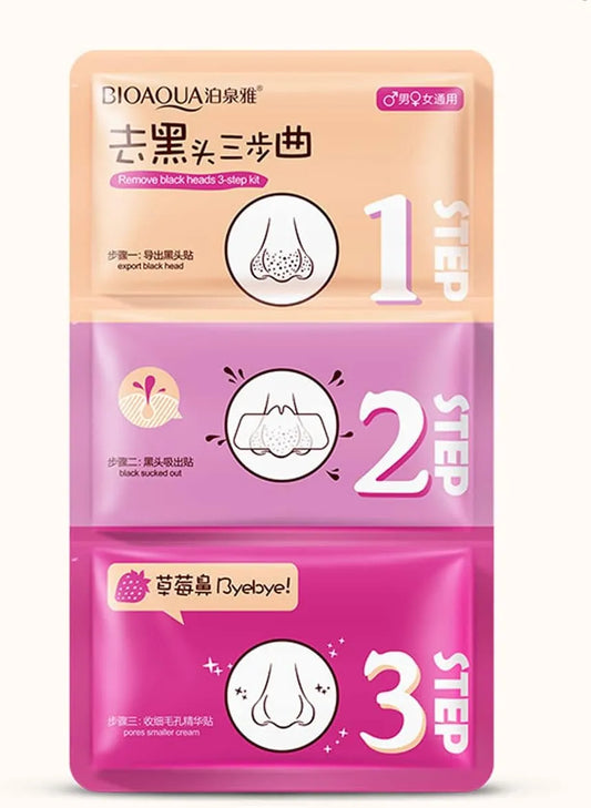 Bioaqua 3 Steps Pig Nose Blackhead Acne Remover Mask | Premium Skincare & Beauty Products in Pakistan
