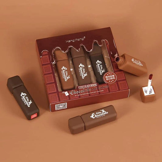 3Pcs Silky Chocolate Heng Fang Soft Matte Lipstick