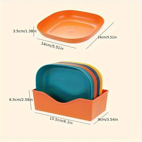 Multi-Function Mini Square Plates Set