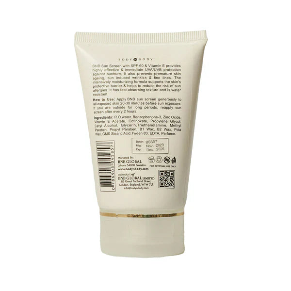 BNB Sun Screen (SPF 60) - 120ml | Premium Skincare & Beauty Products in Pakistan