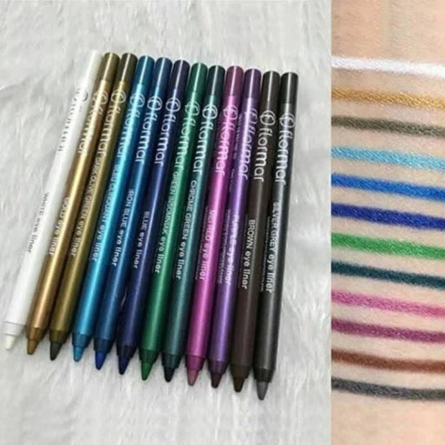 Flormar Waterproof Pencil Eyeliners -  Pack of 12