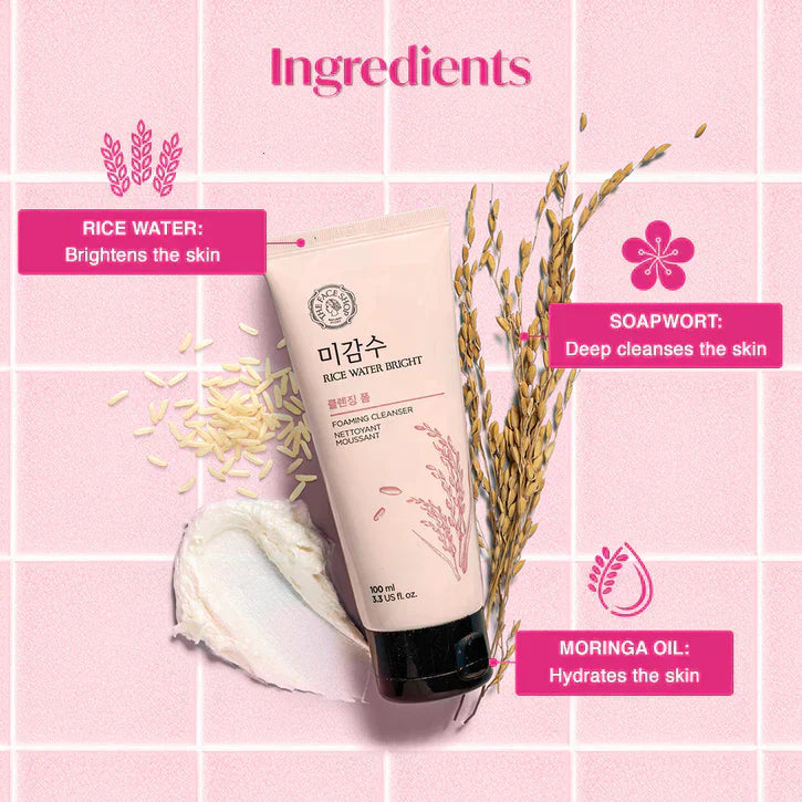 The Face Shop - Rice Water Bright Cleansing Foam 150ml | Premium Skincare & Beauty Products in Pakistan