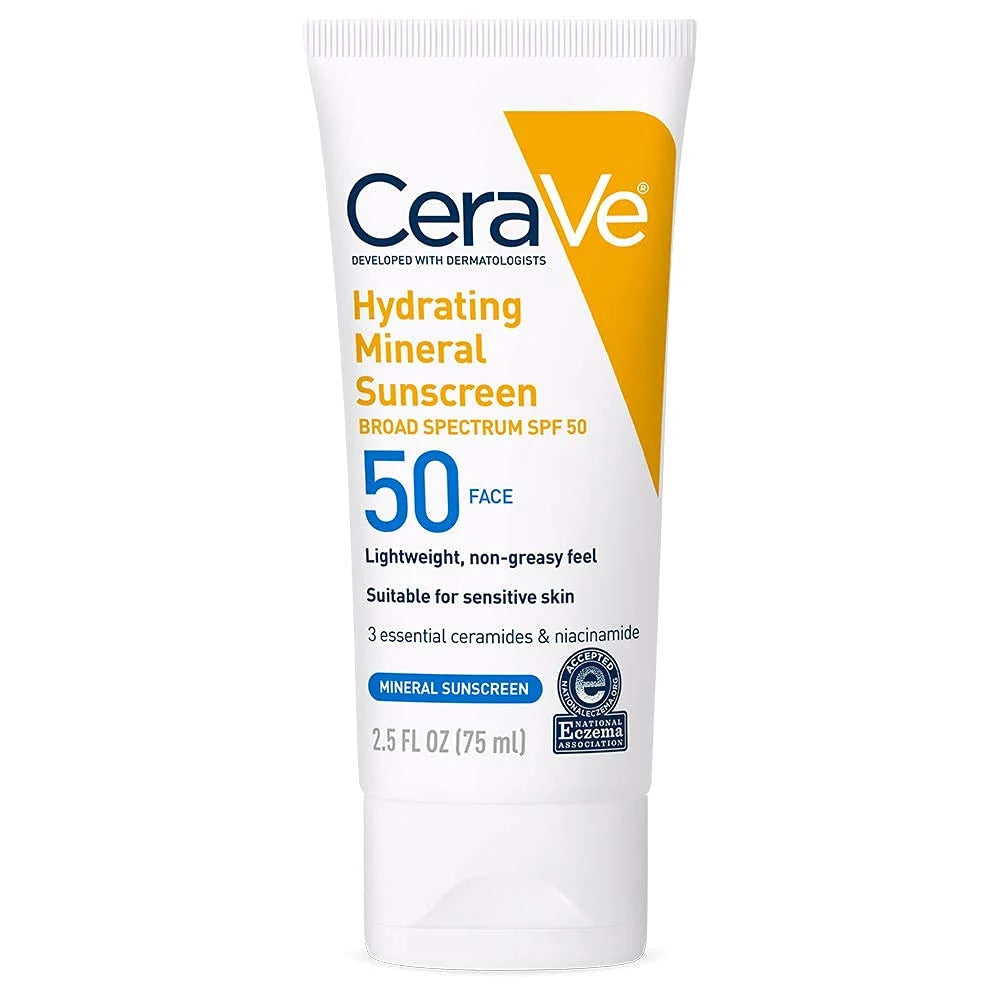 Cerave Hydrating Mineral Sunscreen SPF 50 Face Lotion - 75ml | Premium Skincare & Beauty Products in Pakistan