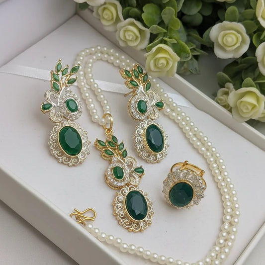 Zircon Combo Party Set – High Quality Oval Shape Jewelry